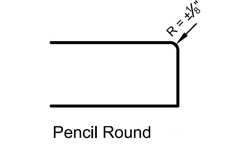 pencil edge 1/8 edge profile